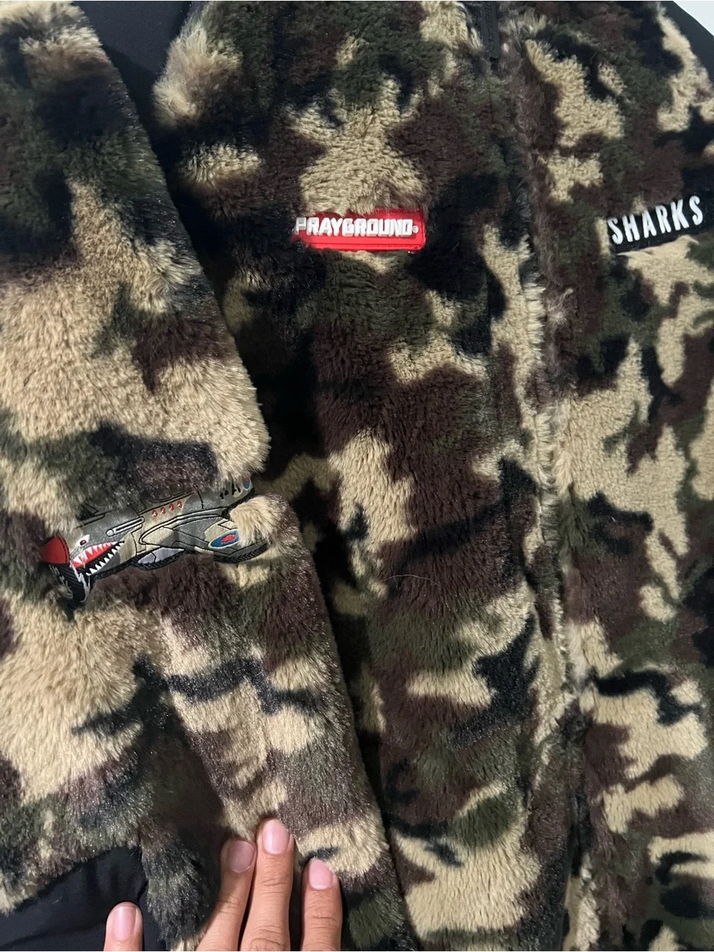 Sprayground Black Jacket with Red Label